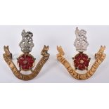 2x The Loyal (North Lancashire) Regiment Officers Cap Badges