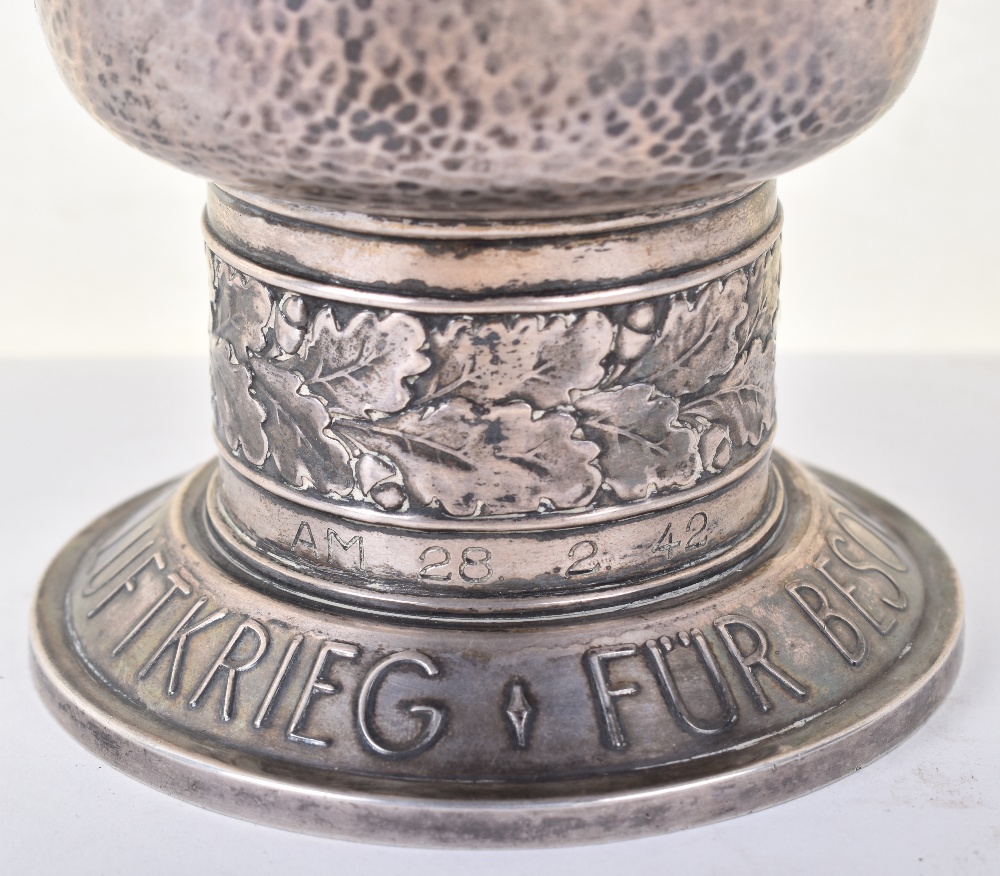 Rare Third Reich Luftwaffe Silver Honour Goblet (Ehrenpokal) and Document Grouping - Image 7 of 48