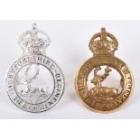 2x Variations of Hertfordshire Regiment Officers Cap Badges