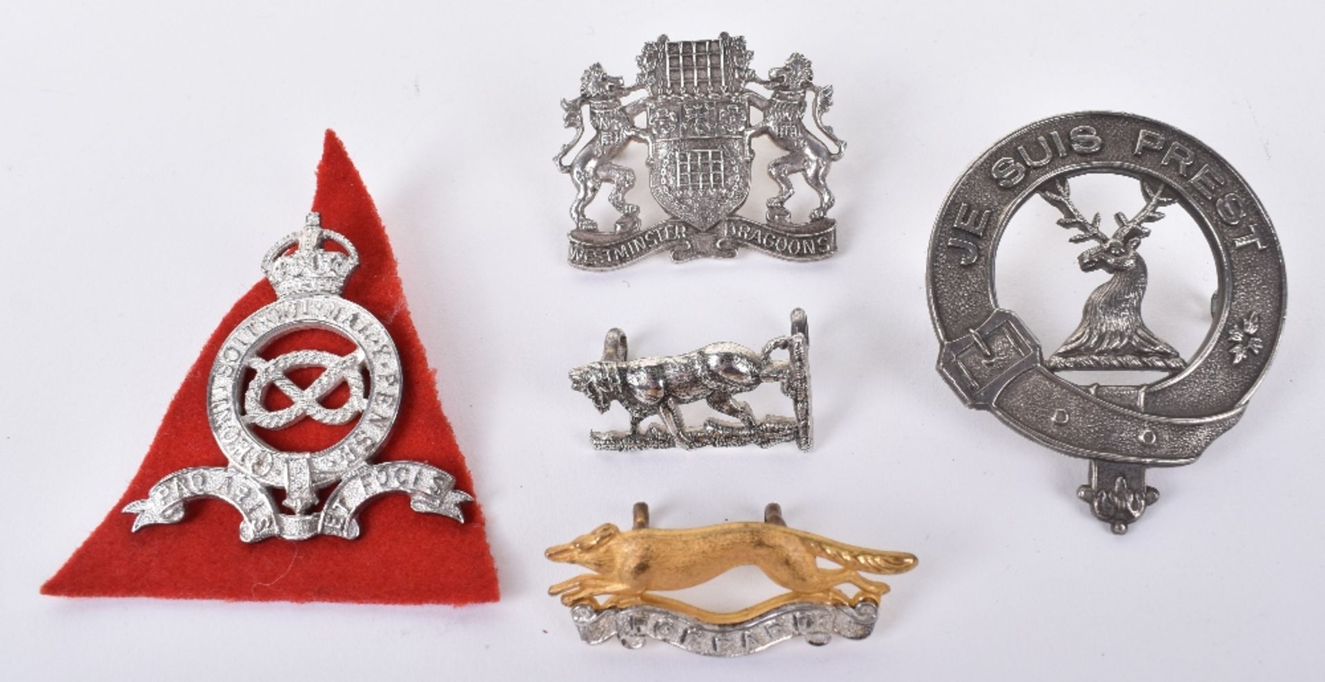 Selection of British Yeomanry Regiments Officers Badges