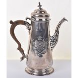 A George II silver coffee pot, by Thomas Rush, London 1759