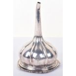 A 19th century French silver wine funnel