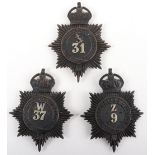 Three Metropolitan Police Kings Crown Helmet Plates