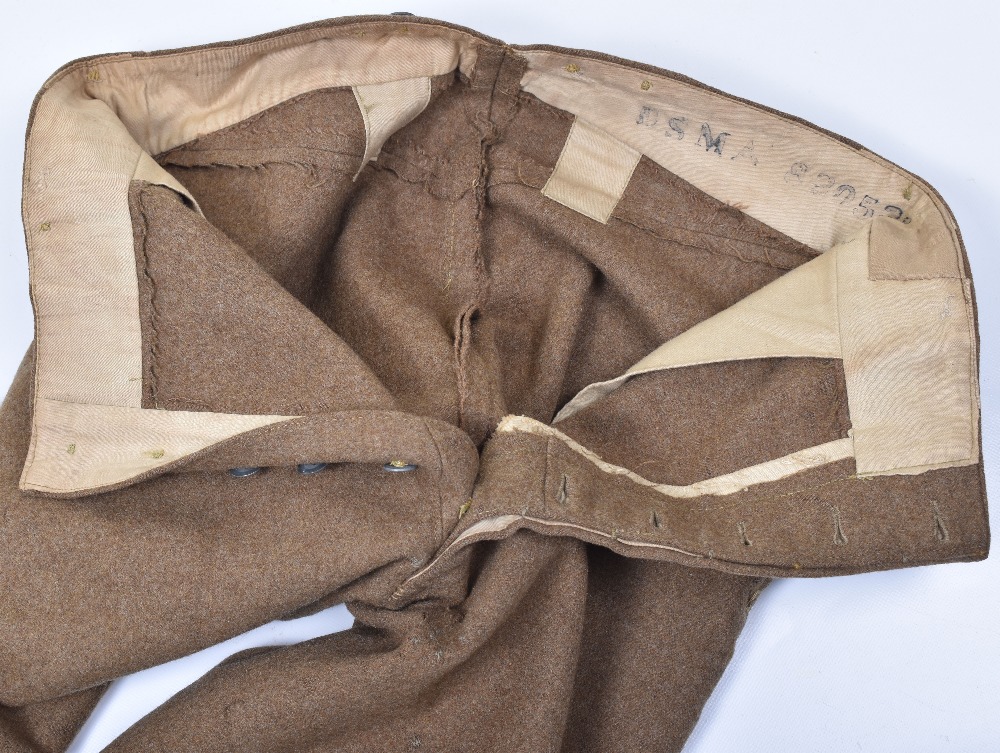 Unusual Pair of Cut Down Other Ranks 1902 Pattern Service Dress Trousers - Image 7 of 9