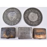 Various SS Commemorative Plates and Cigar Boxes etc