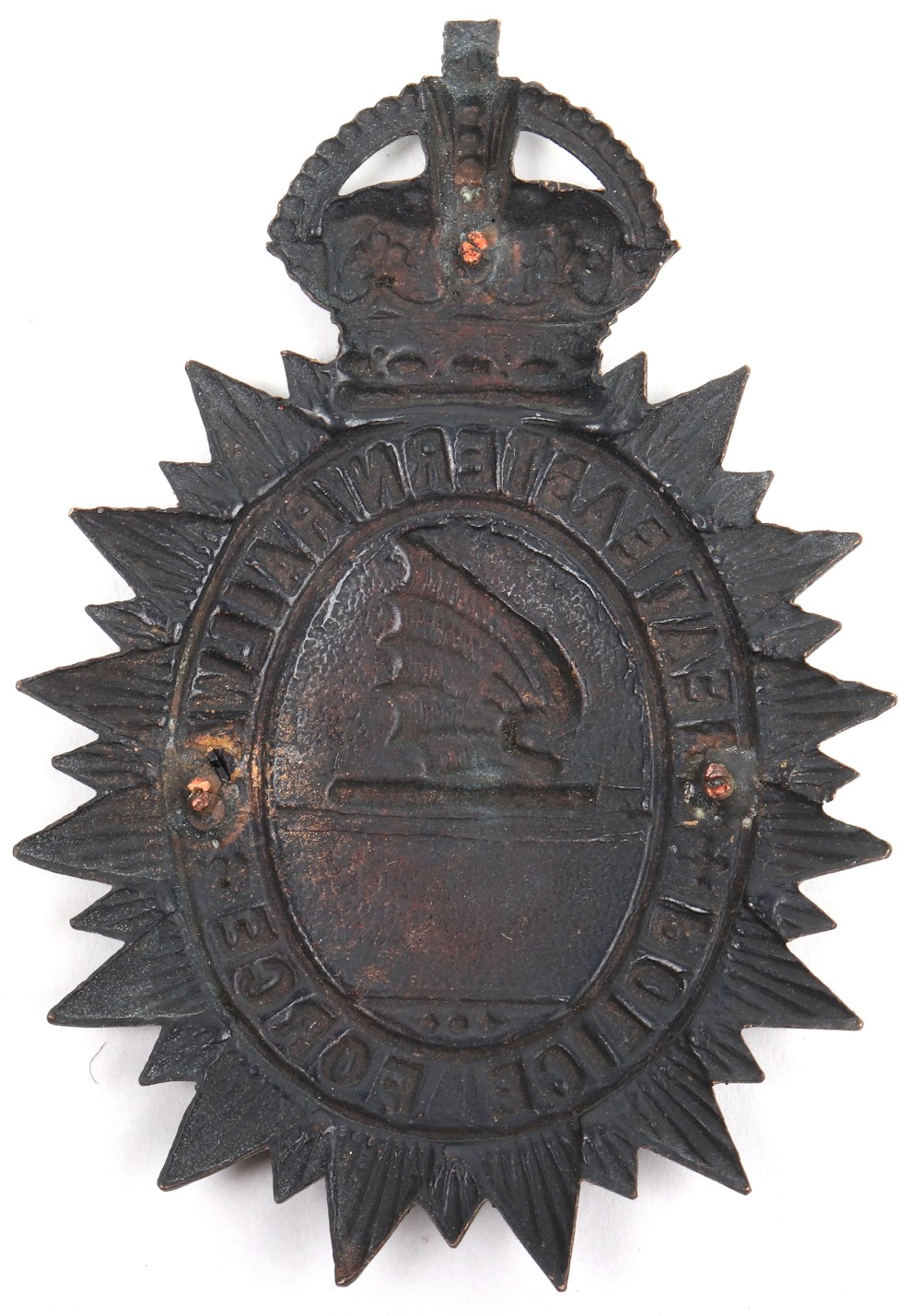 Scarce Great Eastern Railway Police Force Helmet Badge - Image 2 of 2