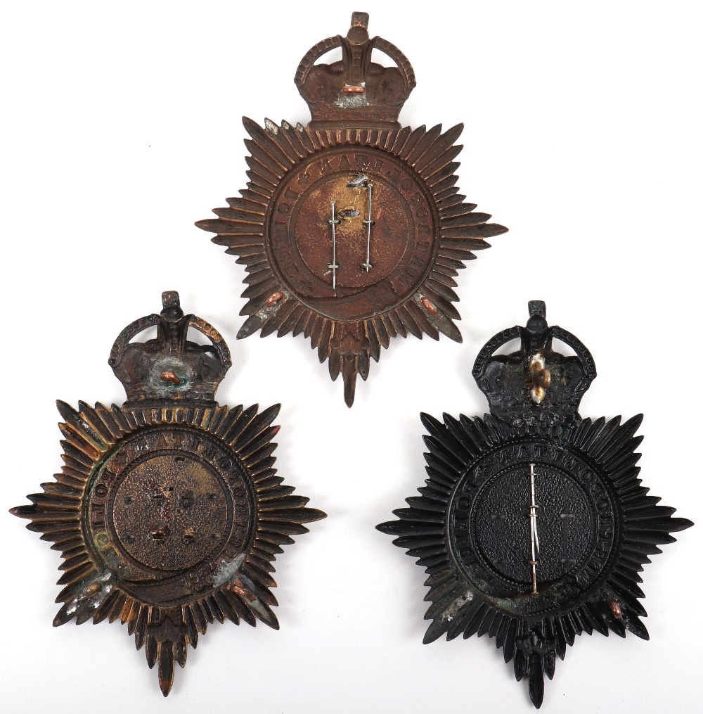 Three Metropolitan Police Kings Crown Helmet Plates - Image 2 of 2