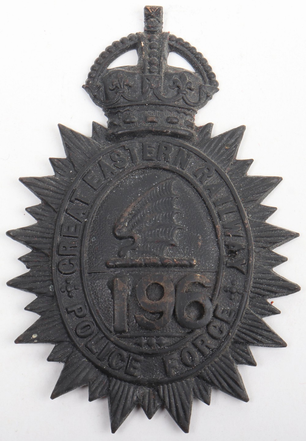 Scarce Great Eastern Railway Police Force Helmet Badge