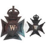 Wiltshire Police Helmet Plate, pre 1935 Kings crown