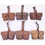 6x WW2 British Home Guard Leather Ammunition Pouches