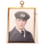 A late 19th century portrait miniature, allegedly of Sir Ernest Shackleton
