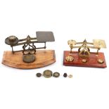 A set of late 19th century brass postal scales