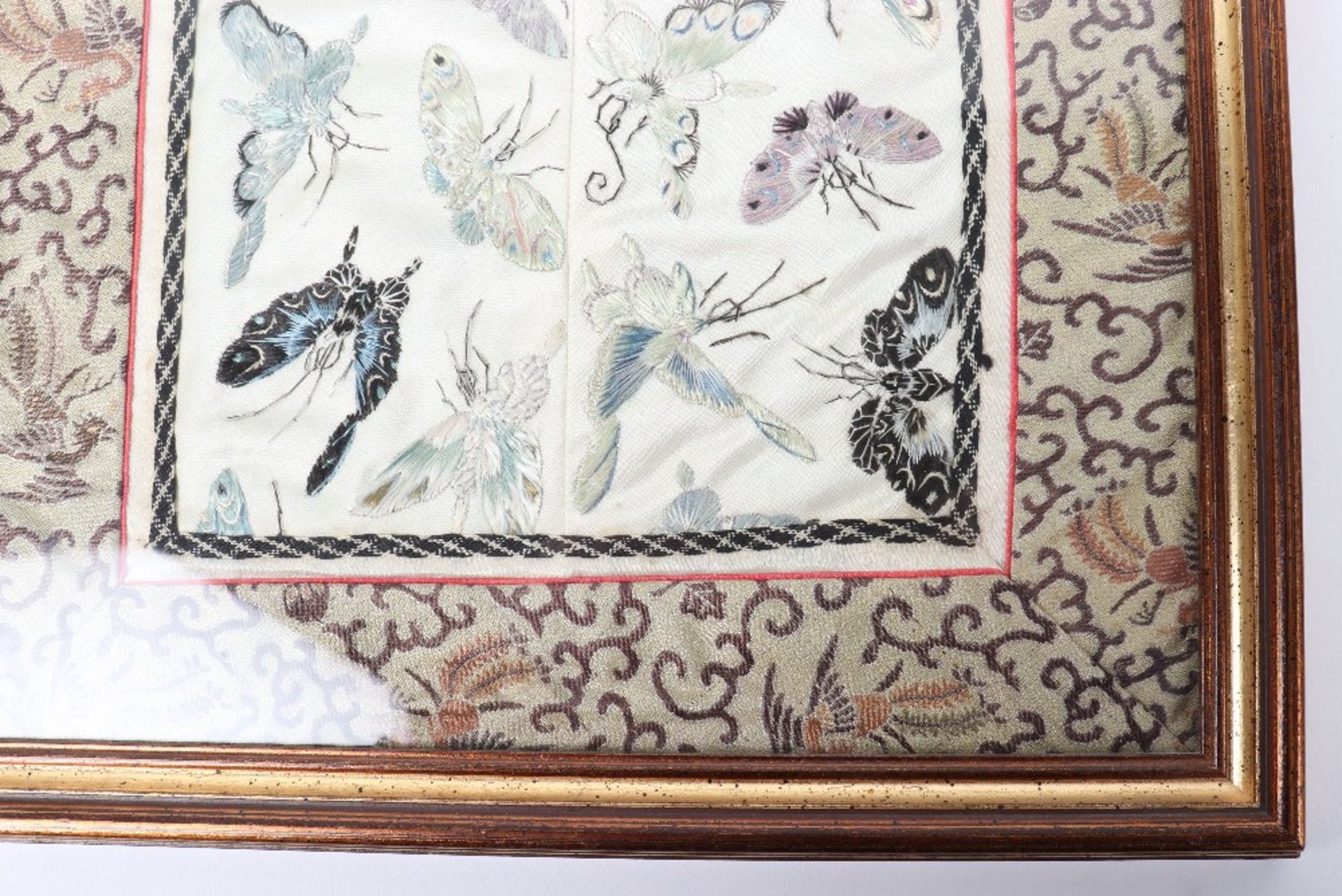 A Chinese silk embroidery of butterflies - Image 2 of 2