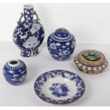 A Chinese blue and white moon flask