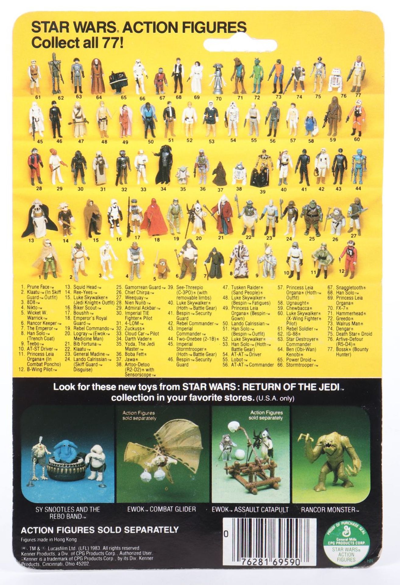 Kenner Star Wars Return of The Jedi Klaatu (In Skiff Guard Outfit), Vintage Original Carded Figure - Image 2 of 6