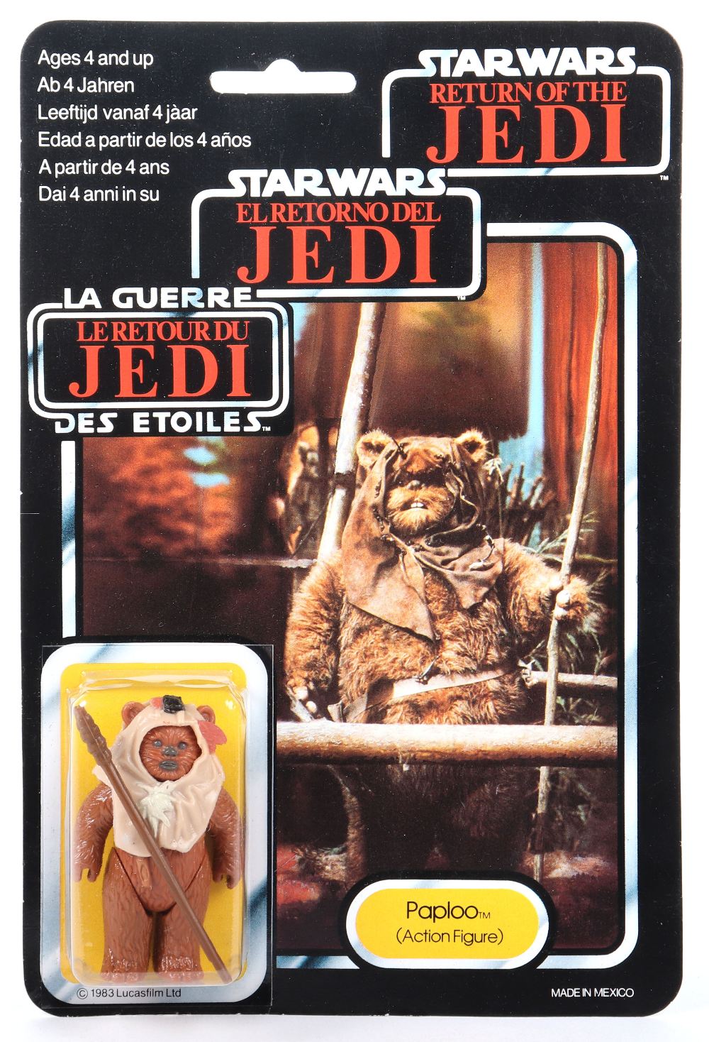 Palitoy General Mills Star Wars Return of The Jedi Tri Logo Paploo Vintage Original Carded Figure