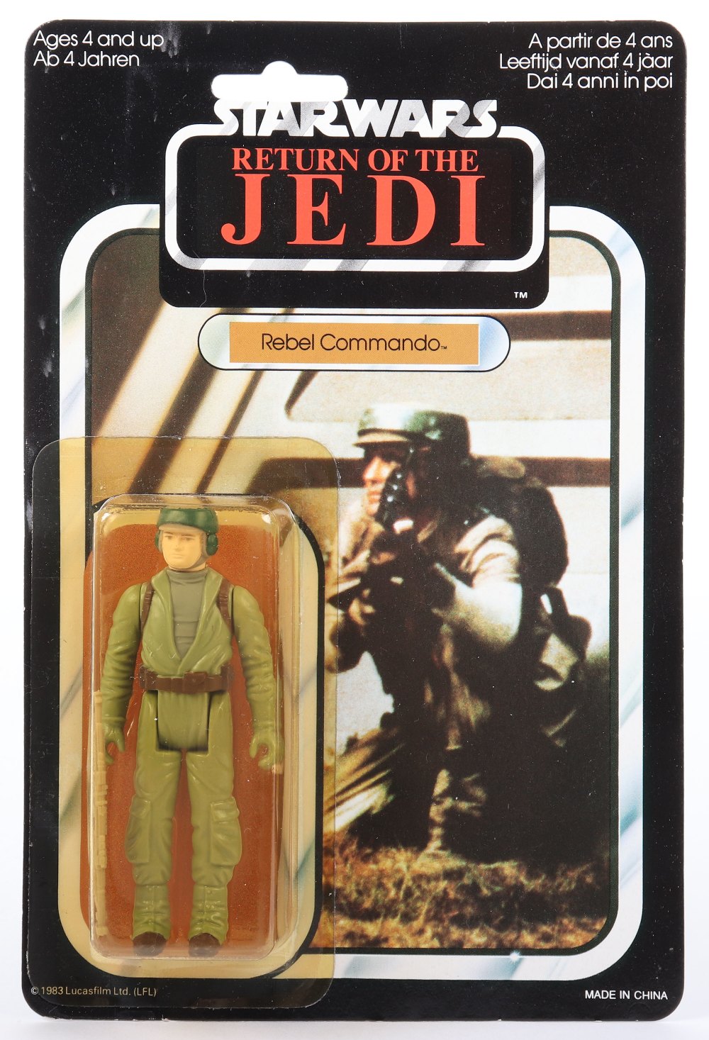 Palitoy General Star Wars Return of The Jedi Rebel Commando, Vintage Original Carded Figure