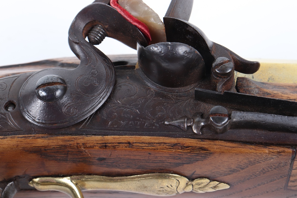 Rare Late-17th Century English Brass Barrel Flintlock Grenade Pistol by I .Yates - Image 3 of 8