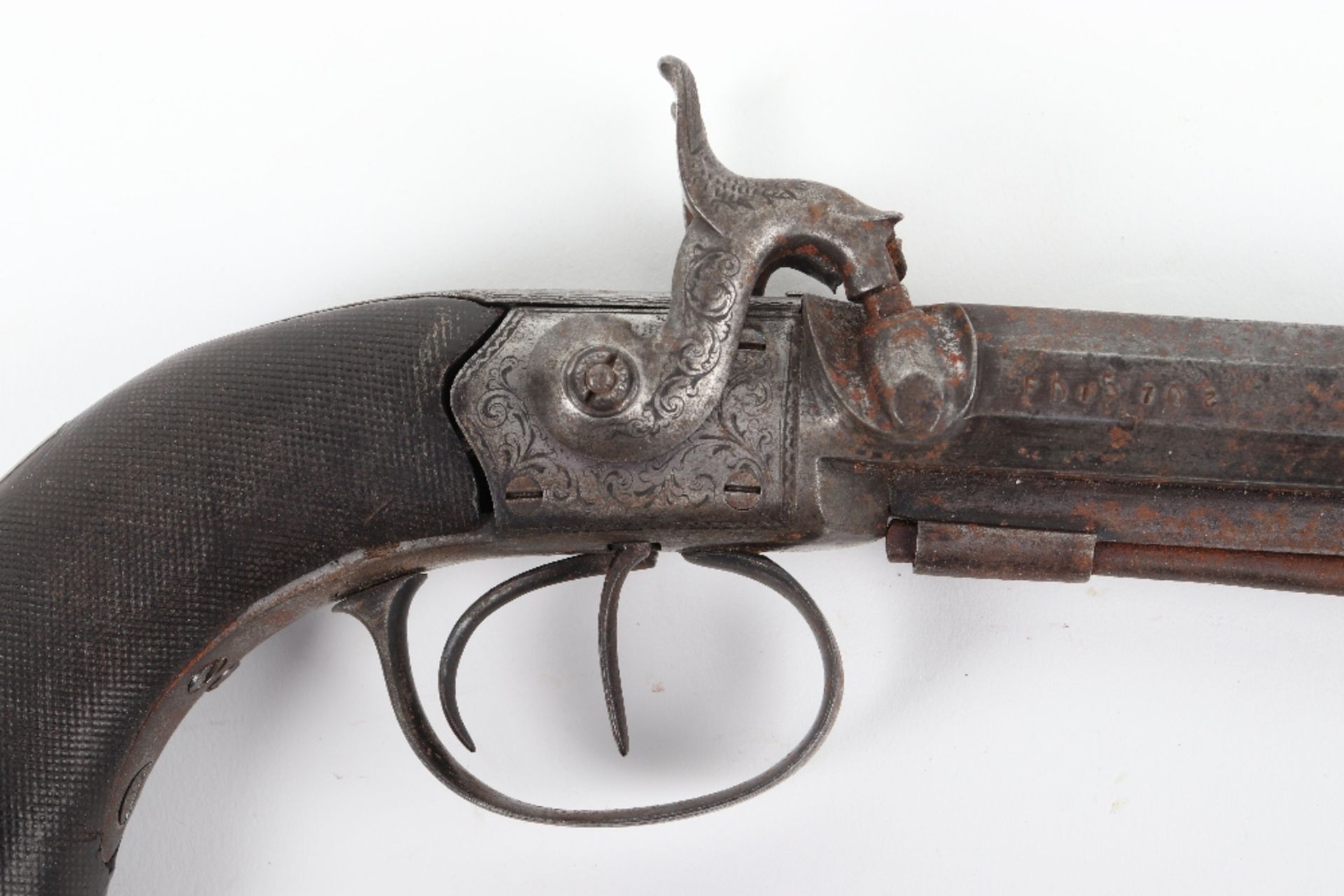 Double Barrel 54-bore Boxlock Percussion Travelling Pistol by Gibbs of Bristol - Image 2 of 7