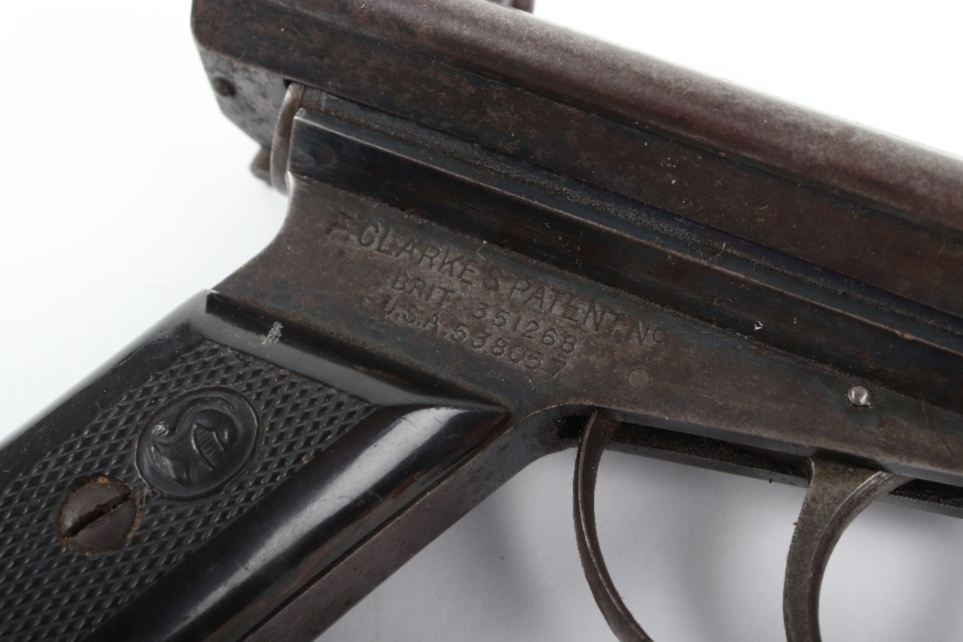 Scarce .22” Warrior Side-Lever Cocking Air Pistol No. 1921 - Image 3 of 8