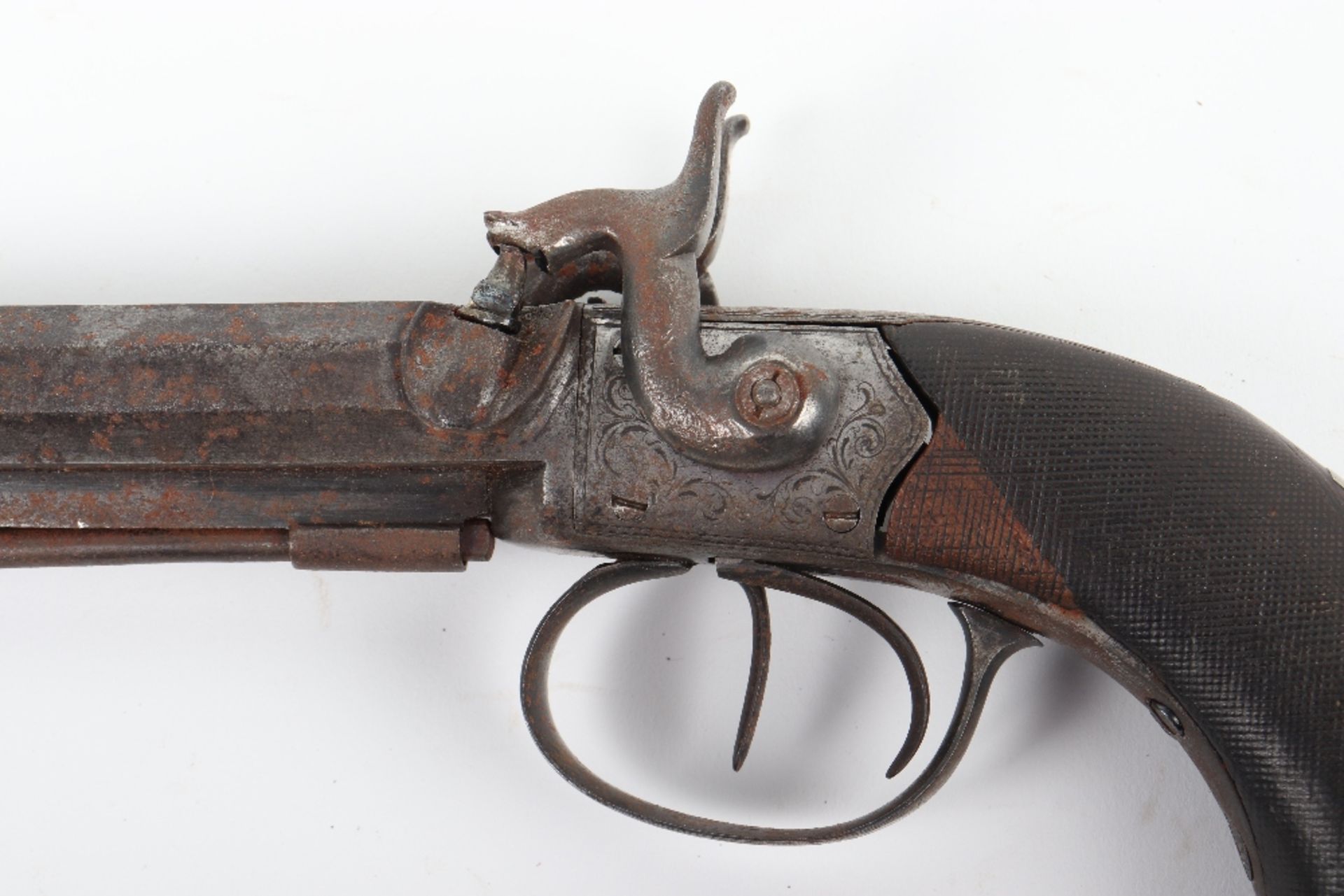 Double Barrel 54-bore Boxlock Percussion Travelling Pistol by Gibbs of Bristol - Image 7 of 7