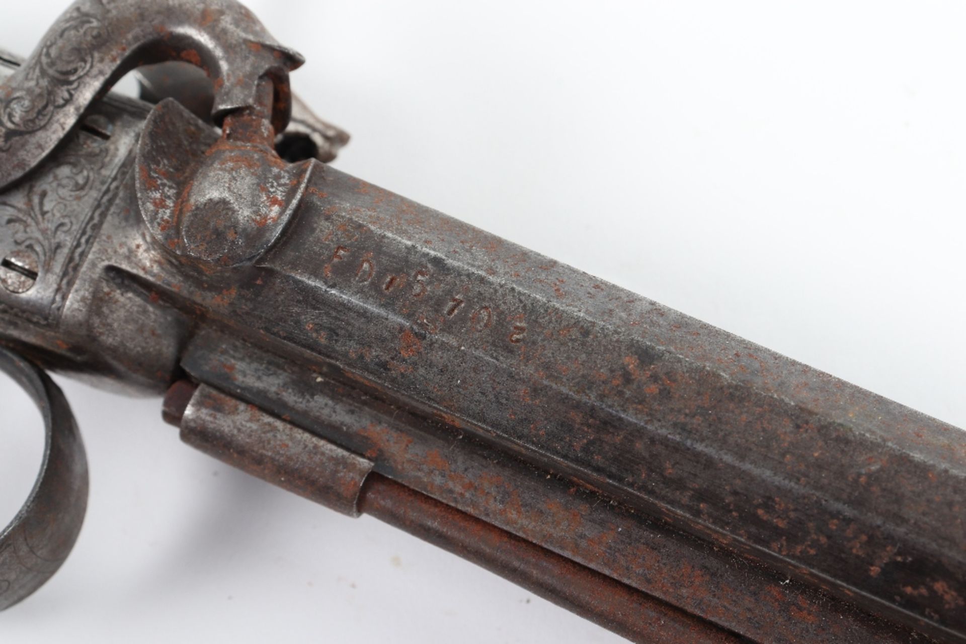 Double Barrel 54-bore Boxlock Percussion Travelling Pistol by Gibbs of Bristol - Image 3 of 7