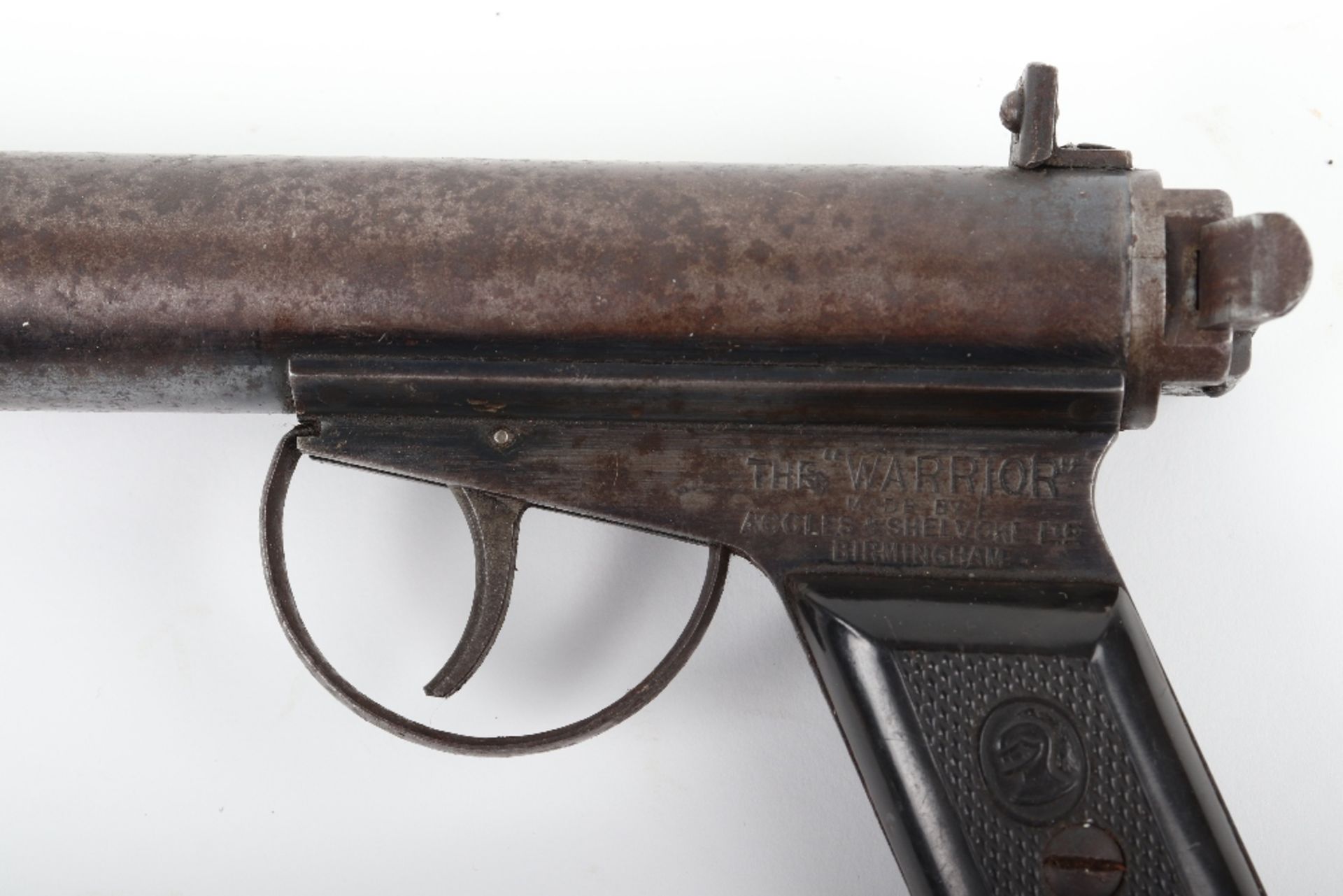 Scarce .22” Warrior Side-Lever Cocking Air Pistol No. 1921 - Image 6 of 8