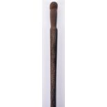 Interesting South Pacific Samoan London Missionary Society Native-Made Hard Wood Walking Stick, poss
