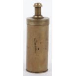 Scarce Cylindrical Brass Powder Flask