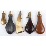 Flattened Horn Powder Flask