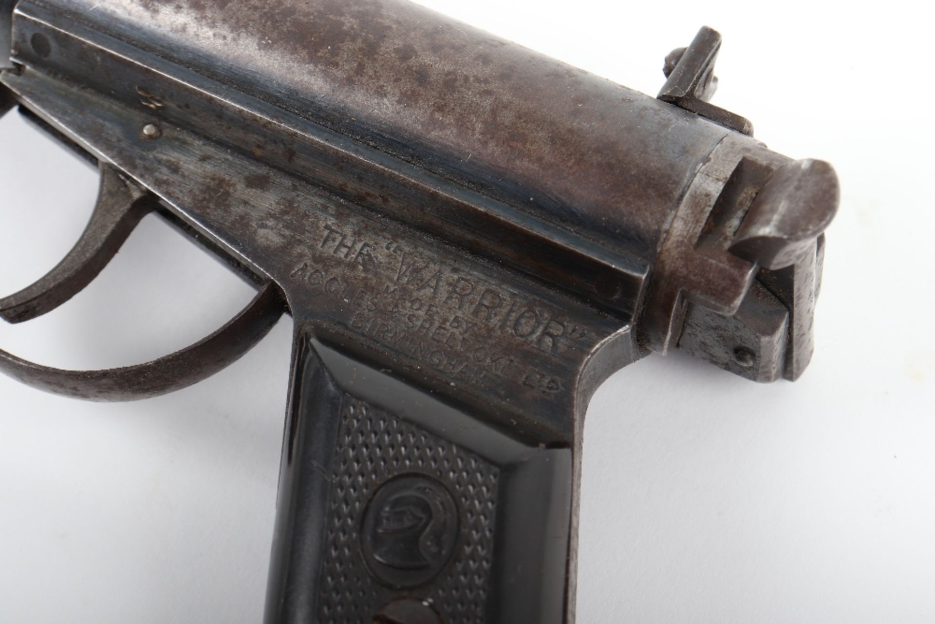 Scarce .22” Warrior Side-Lever Cocking Air Pistol No. 1921 - Image 7 of 8