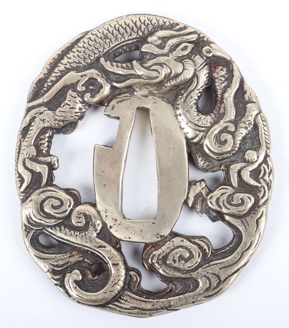 Cast Brass Japanese Sword Tsuba - Image 3 of 6