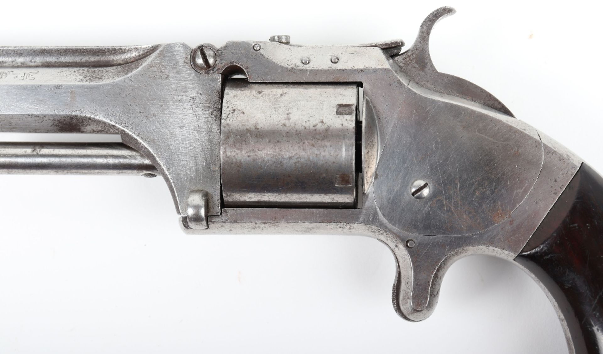 6 Shot .32” Rimfire Smith and Wesson Single Action Revolver No. 62099 Retailed in France - Image 7 of 9