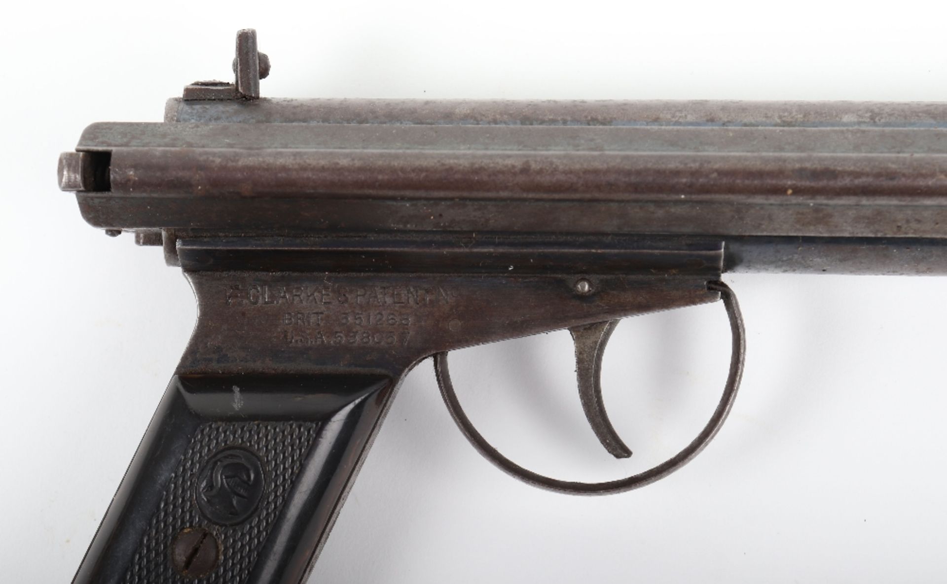 Scarce .22” Warrior Side-Lever Cocking Air Pistol No. 1921 - Image 2 of 8