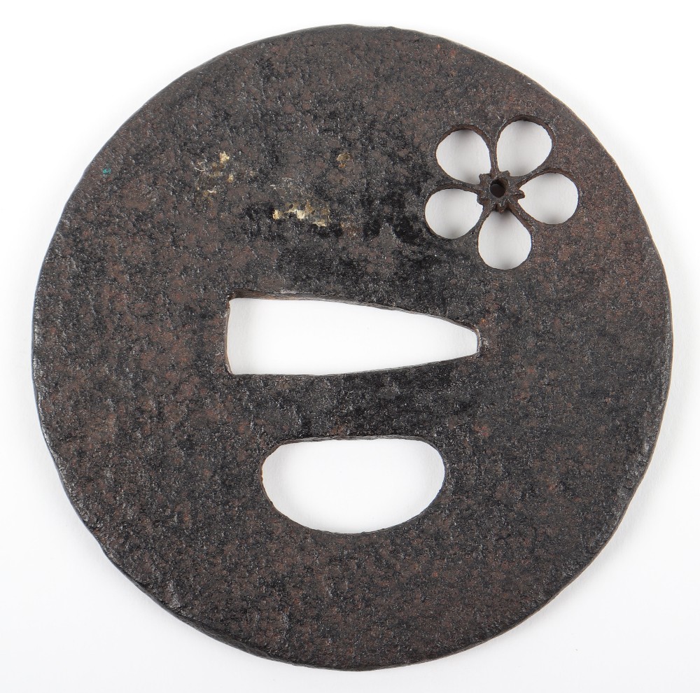 Circular Iron Japanese Sword Tsuba