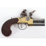 Over and Under Brass Frame Flintlock Boxlock Pocket Pistol