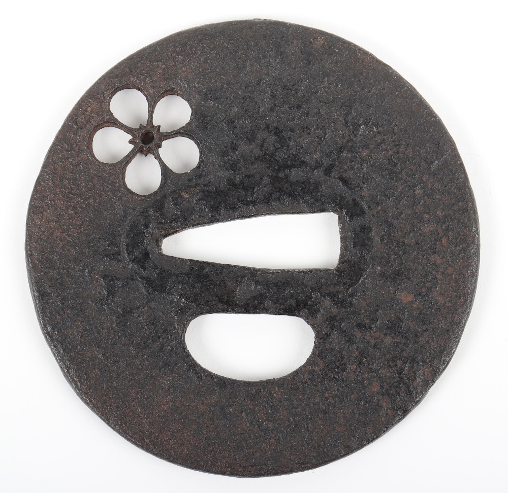 Circular Iron Japanese Sword Tsuba - Image 2 of 2