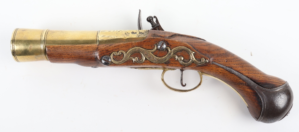 Rare Late-17th Century English Brass Barrel Flintlock Grenade Pistol by I .Yates - Image 6 of 8