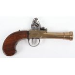 Belgian Flintlock Boxlock Brass Blunderbuss Pistol c.1800