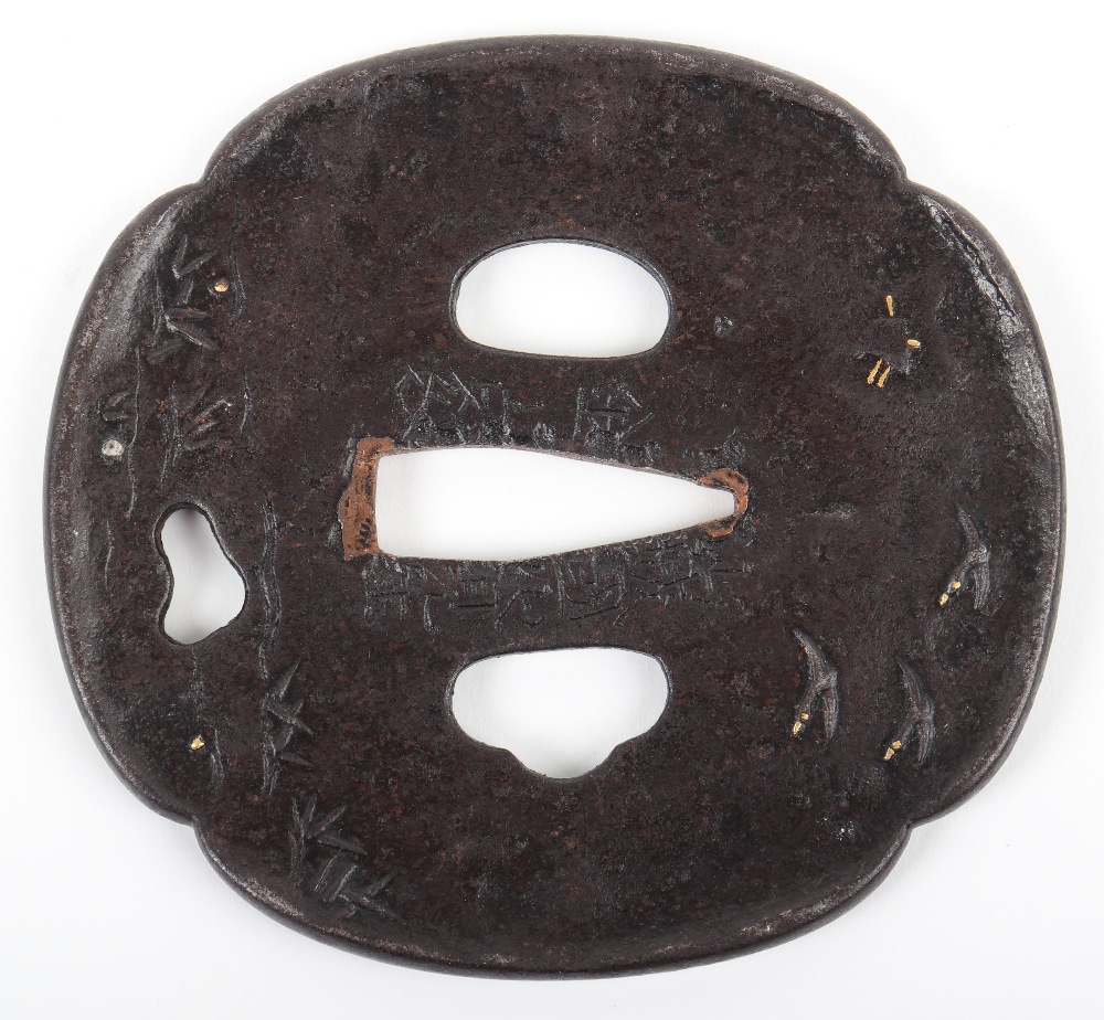 Iron Japanese Sword Tsuba of Mokko Form