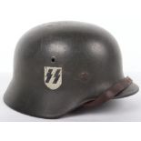 Waffen-SS Single Decal Steel Combat Helmet