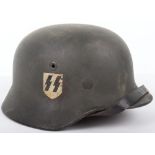 Waffen-SS M-40 Single Decal Steel Combat Helmet