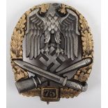 Third Reich Heer / Waffen-SS General Assault Combat Badge for 75 Engagements