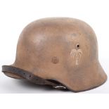 German Afrika Korps (D.A.K) Camouflaged Steel Combat Helmet