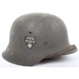 German Organisation Todt M-42 Steel Combat Helmet