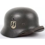 Waffen-SS Single Decal Steel Combat Helmet