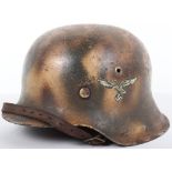 Luftwaffe M-42 Camouflaged Steel Combat Helmet