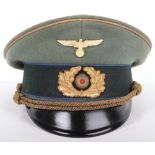 German Army Medical Generals Peaked Cap