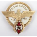 Third Reich Hitler Youth Reichssieger 1938 Award Badge