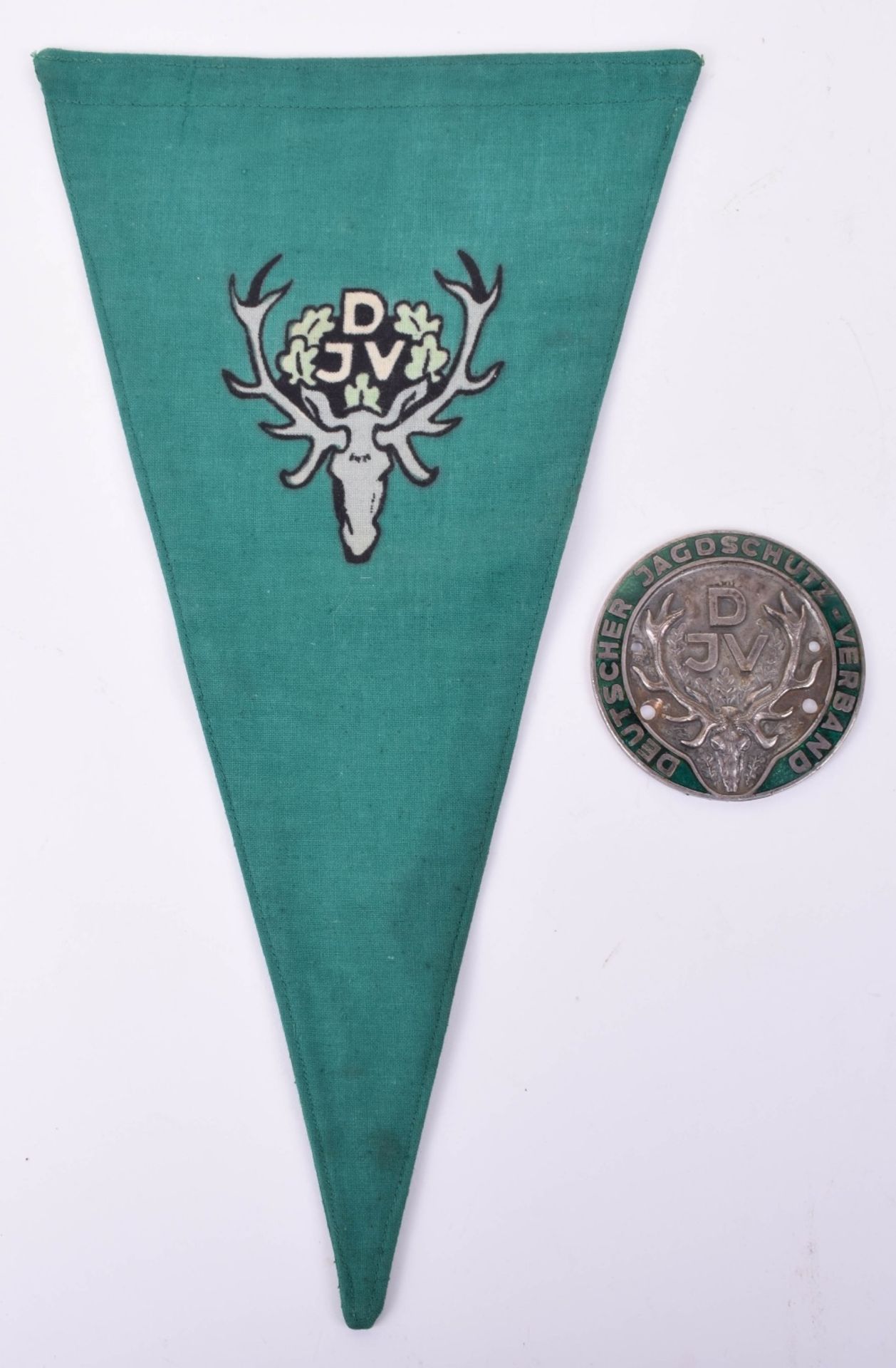 German Hunting Association Car Badge and Pennant